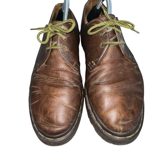 Vintage Dr Martens Mens 1461 3 Eye Leather Oxfords Sz 41 Or 8 Brown Distressed main image 9